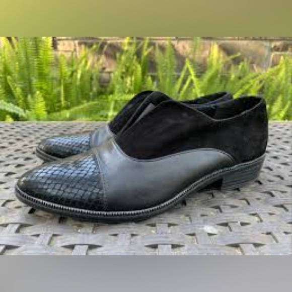 Black Leather multi texture stylish women’s shoes formal and semi formal EU 41 - Picture 1 of 11